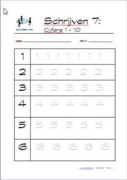 Schrijven 7: Cijfers 1-10
